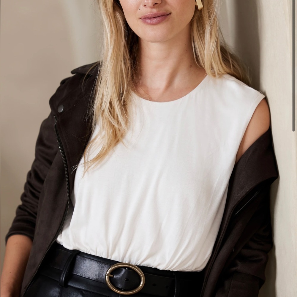 Banana Republic Ivory Sleeveless Top